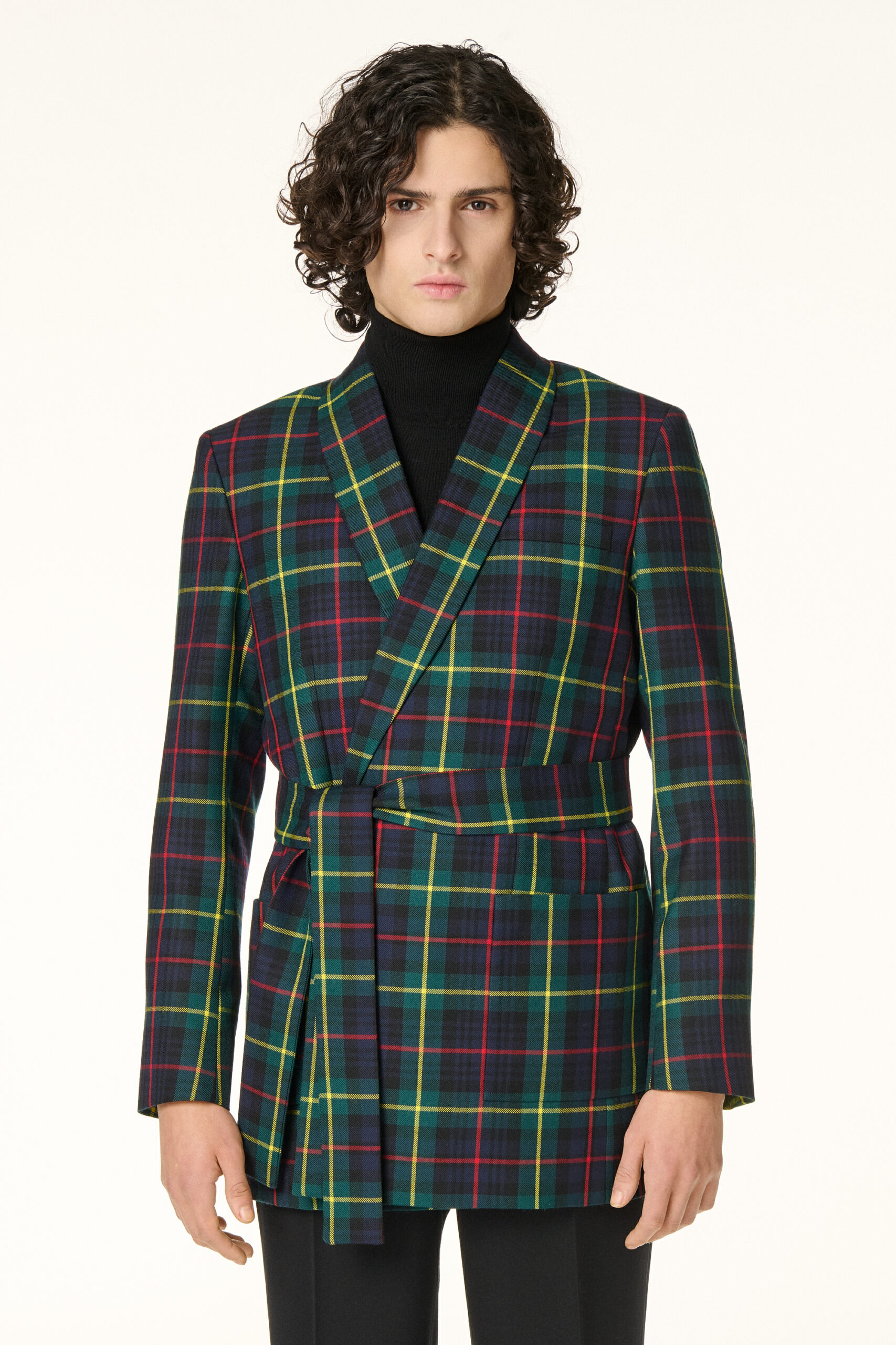 Blue Tartan Robe Jacket