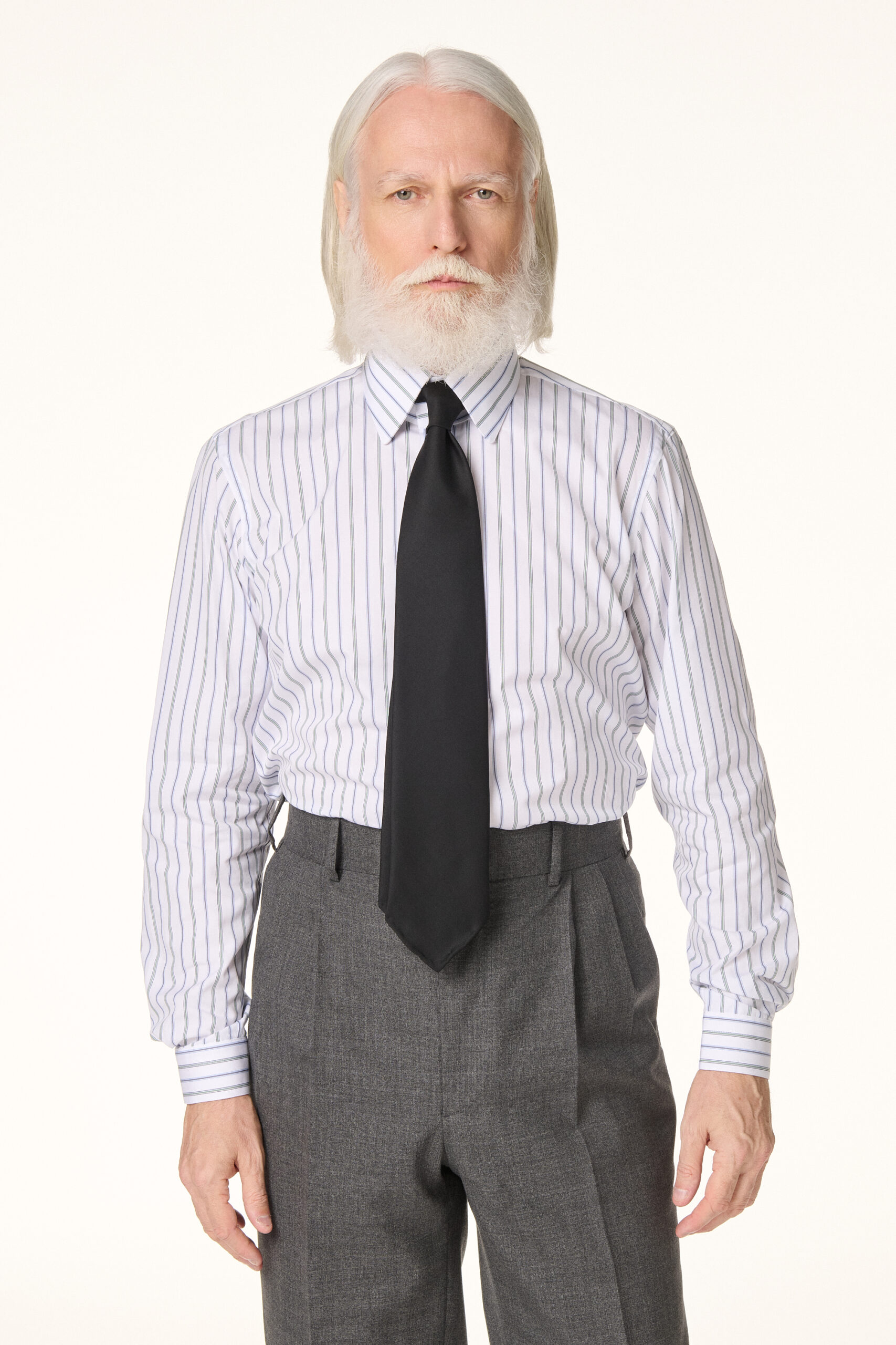 Chemise business rayures vertes