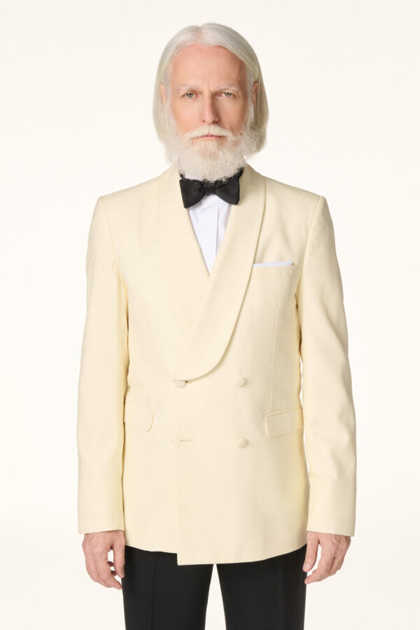 Off-White Double-Breasted Tuxedo Jacket