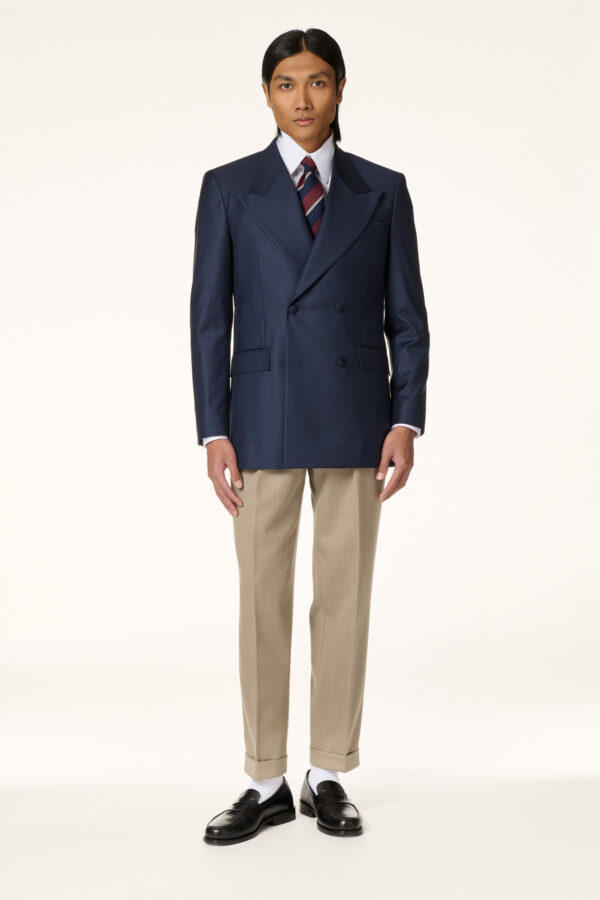 Pantalon Large Double Pinces Whipcord Beige