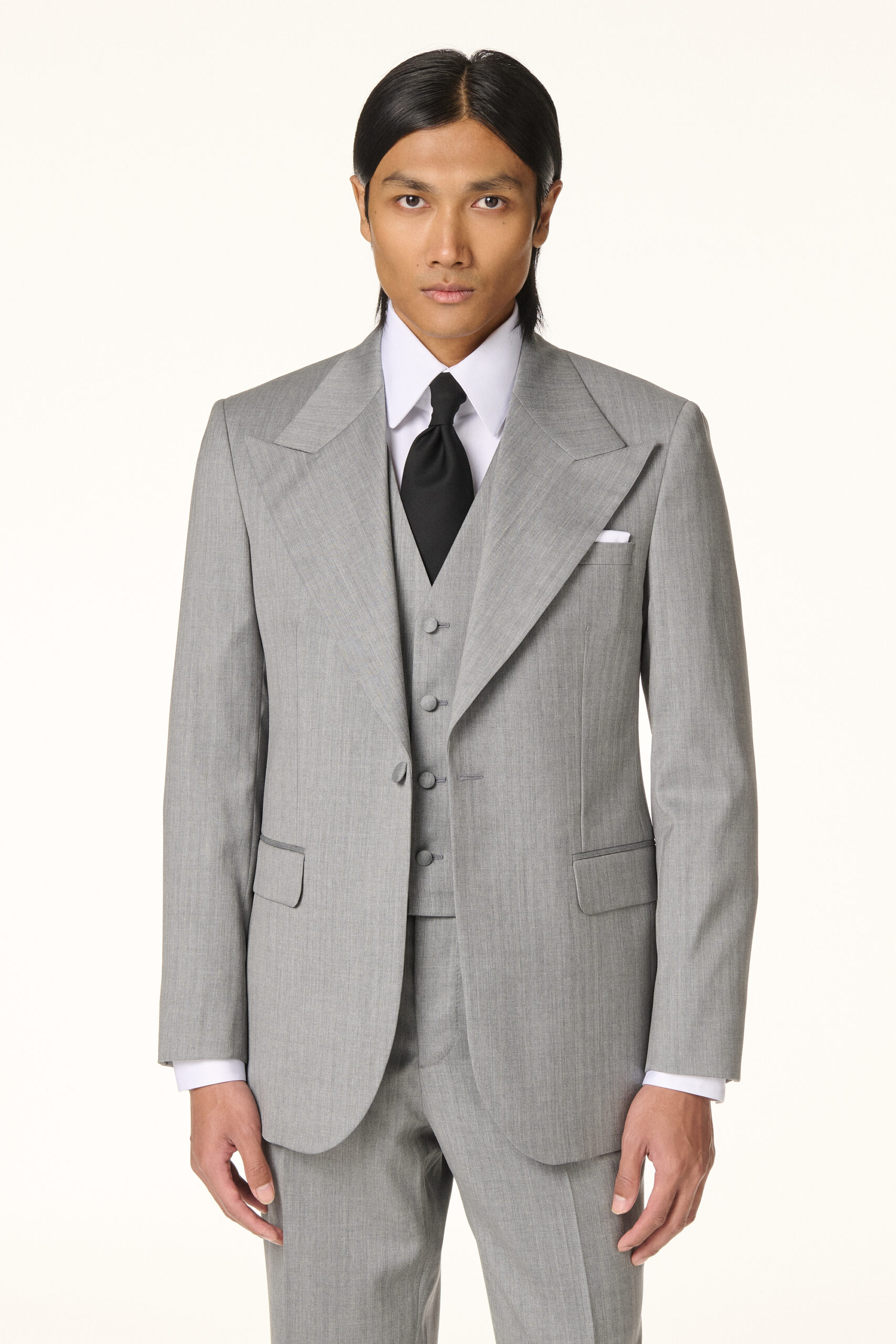 Veste Laine & Soie Gris Clair