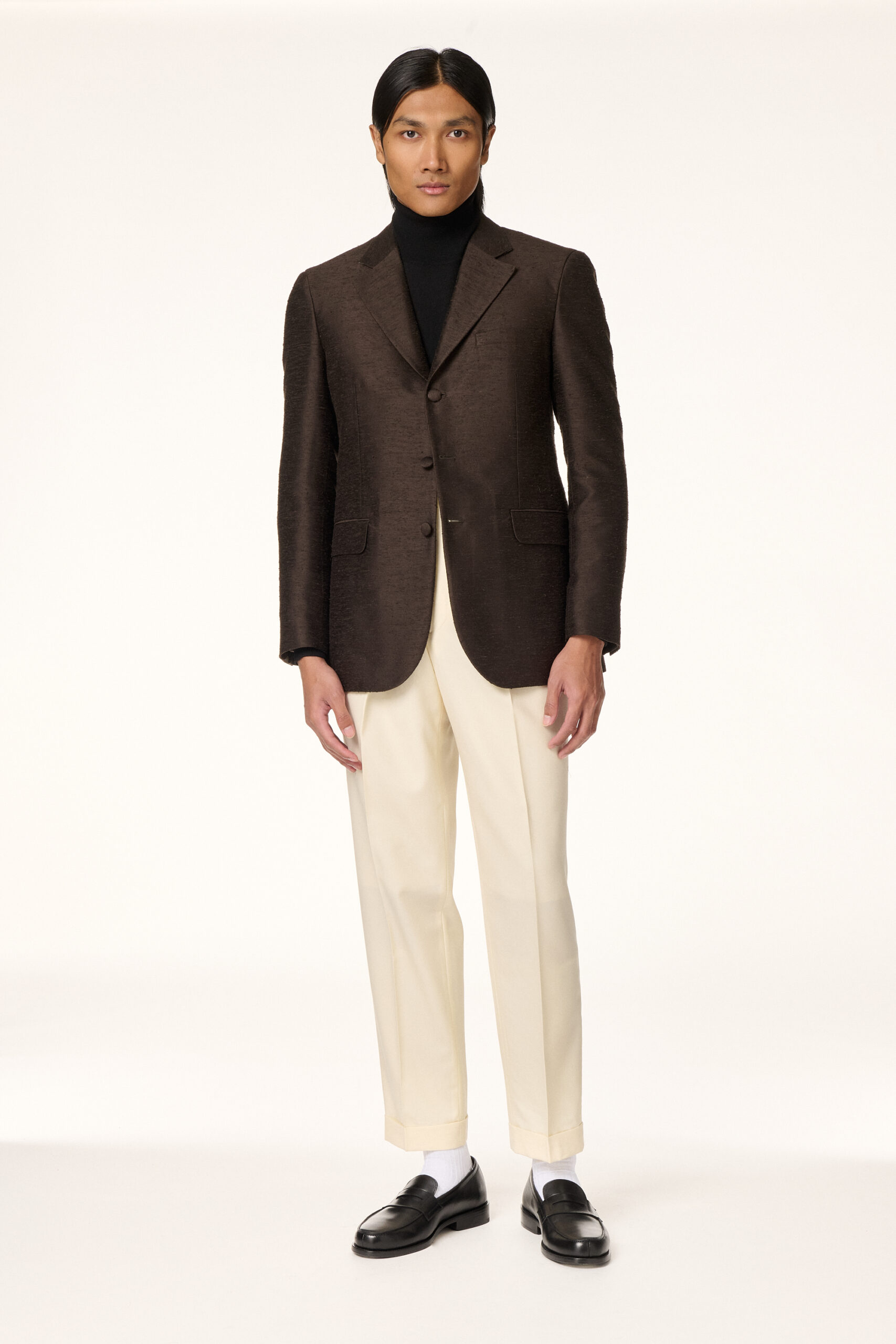 Veste Shantung de Soie Marron