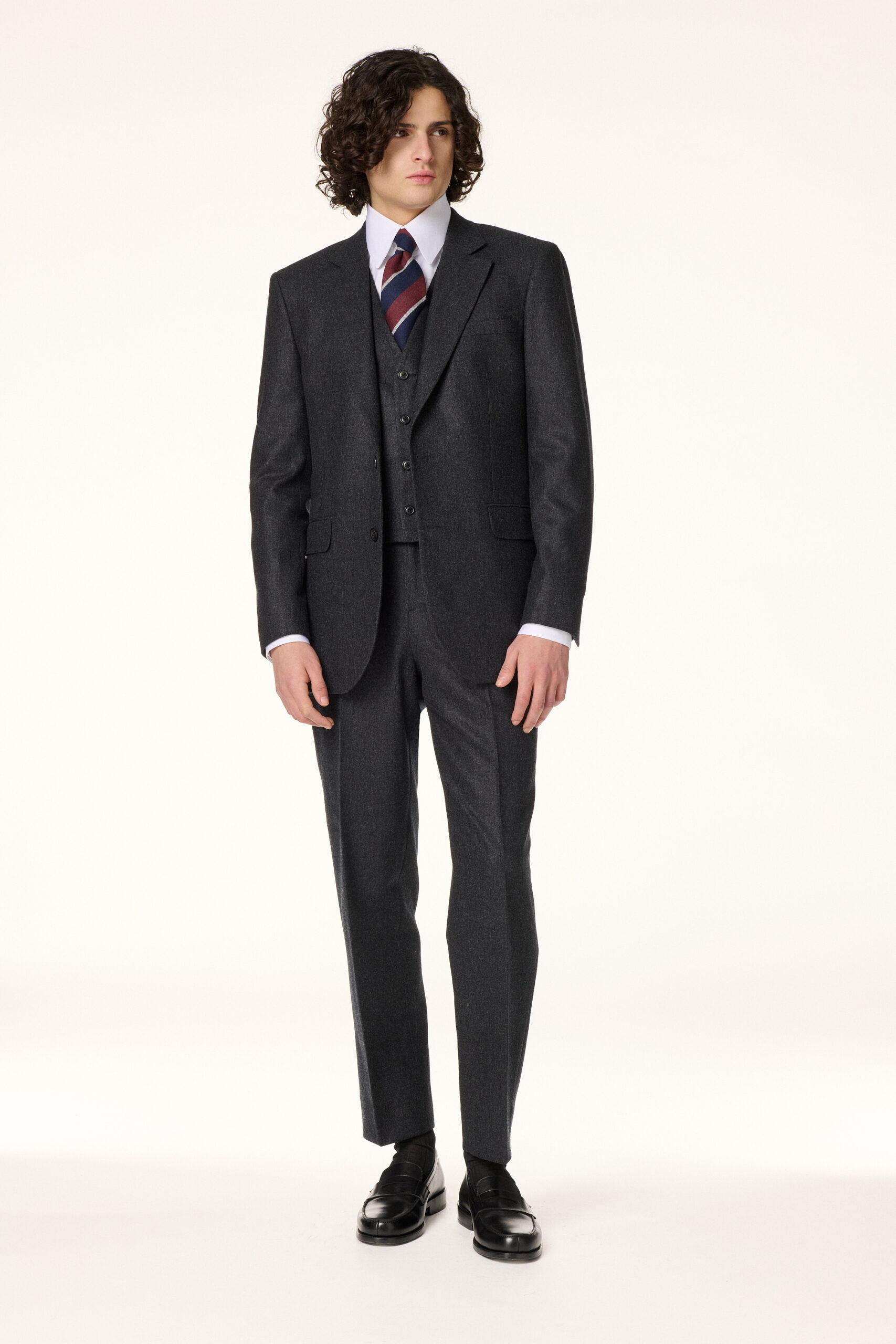 Costume 3 Pièces Flanelle Gris Anthracite